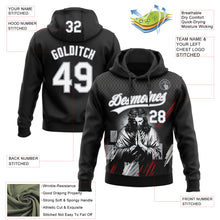 Load image into Gallery viewer, Custom Stitched Black White Gray-Red 3D Pattern Design Religion Jesus Christ Pullover Sweatshirt Hoodie