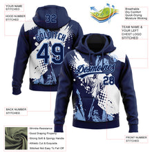 Load image into Gallery viewer, Custom Stitched Navy Light Blue-White 3D Pattern Design Religion Jesus Christ Pullover Sweatshirt Hoodie