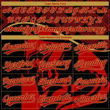 Charger l'image dans la galerie, Custom Stitched Red Black-Old Gold 3D Pattern Design Knight Pullover Sweatshirt Hoodie