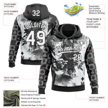 Загрузить изображение в средство просмотра галереи, Custom Stitched Black White-Steel Gray 3D Skull Poker Pattern Pullover Sweatshirt Hoodie