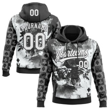 Загрузить изображение в средство просмотра галереи, Custom Stitched Black White-Steel Gray 3D Skull Poker Pattern Pullover Sweatshirt Hoodie