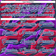 Load image into Gallery viewer, Custom Black US Navy Blue Purple Pink-White 3D Pattern Cyber Mecha E-sport Hockey Jersey