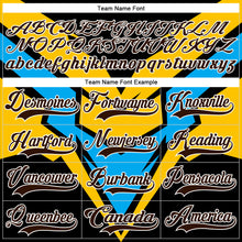 Load image into Gallery viewer, Custom Gold Brown Blue Black-White 3D Pattern Cyber Mecha E-sport Hockey Jersey