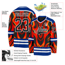 Load image into Gallery viewer, Custom Royal Black Red Orange-White 3D Pattern Cyber Mecha E-sport Hockey Jersey