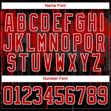 Charger l'image dans la galerie, Custom Black Red Steel Gray-White 3D Pattern Dripping Splatter Hockey Lace Neck Jersey