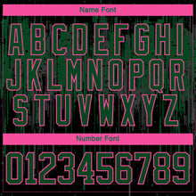 Load image into Gallery viewer, Custom Black Green Pink Steel Gray-White 3D Pattern Dripping Splatter Hockey Lace Neck Jersey