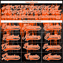 Load image into Gallery viewer, Custom Black Orange Steel Gray-White 3D Pattern Dripping Splatter Hockey Lace Neck Jersey