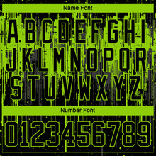 Load image into Gallery viewer, Custom Black Neon Green Steel Gray-White 3D Pattern Dripping Splatter Hockey Lace Neck Jersey