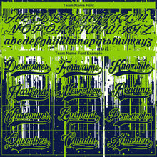 Load image into Gallery viewer, Custom Navy Neon Green-White 3D Pattern Dripping Splatter Hockey Lace Neck Jersey