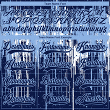 Load image into Gallery viewer, Custom Navy Light Blue-White 3D Pattern Dripping Splatter Hockey Lace Neck Jersey