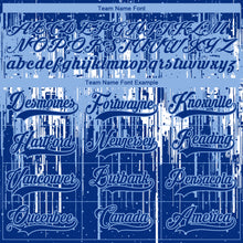 Load image into Gallery viewer, Custom Royal Light Blue-White 3D Pattern Dripping Splatter Hockey Lace Neck Jersey