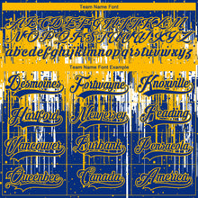 Load image into Gallery viewer, Custom Royal Gold-White 3D Pattern Dripping Splatter Hockey Lace Neck Jersey