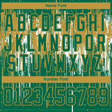 Load image into Gallery viewer, Custom Kelly Green Old Gold-White 3D Pattern Dripping Splatter Hockey Lace Neck Jersey