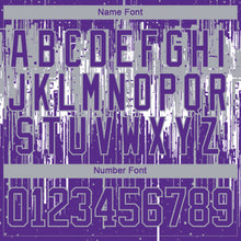 Charger l'image dans la galerie, Custom Purple Gray-White 3D Pattern Dripping Splatter Hockey Lace Neck Jersey