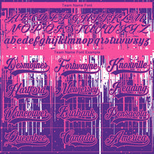 Charger l'image dans la galerie, Custom Purple Pink-White 3D Pattern Dripping Splatter Hockey Lace Neck Jersey