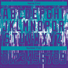 Charger l'image dans la galerie, Custom Purple Teal-White 3D Pattern Dripping Splatter Hockey Lace Neck Jersey