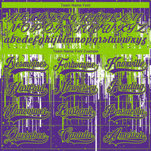 Charger l'image dans la galerie, Custom Purple Neon Green-White 3D Pattern Dripping Splatter Hockey Lace Neck Jersey