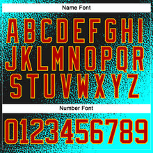 Load image into Gallery viewer, Custom Black Red Blue-Gold 3D Pattern Abstract Gradient Halftone Hockey Lace Neck Jersey