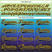 Load image into Gallery viewer, Custom Black Navy Blue Gold-White 3D Pattern Abstract Gradient Halftone Hockey Lace Neck Jersey