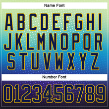 Load image into Gallery viewer, Custom Black Navy Blue Gold-White 3D Pattern Abstract Gradient Halftone Hockey Lace Neck Jersey