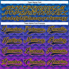 Загрузить изображение в средство просмотра галереи, Custom Blue Navy Purple-Gold 3D Pattern Abstract Gradient Halftone Hockey Lace Neck Jersey