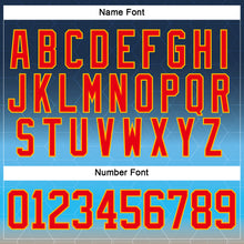 Загрузить изображение в средство просмотра галереи, Custom Blue Fire Red Gold-Black 3D Pattern Abstract Gradient Halftone Hockey Lace Neck Jersey