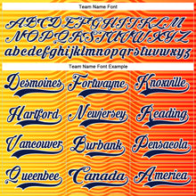 Загрузить изображение в средство просмотра галереи, Custom Orange Navy Yellow-White 3D Pattern Abstract Gradient Halftone Hockey Lace Neck Jersey