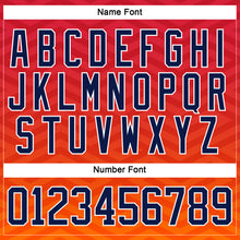 Load image into Gallery viewer, Custom Red Navy Yellow-White 3D Pattern Abstract Gradient Halftone Hockey Lace Neck Jersey