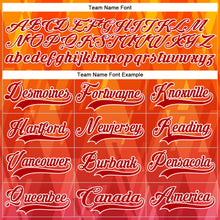 Laden Sie das Bild in den Galerie-Viewer, Custom Bay Orange Red Black-White 3D Pattern Abstract Gradient Halftone Hockey Lace Neck Jersey