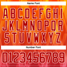 Load image into Gallery viewer, Custom Bay Orange Red Black-White 3D Pattern Abstract Gradient Halftone Hockey Lace Neck Jersey