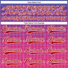 Load image into Gallery viewer, Custom Purple Red Pink-White 3D Pattern Abstract Gradient Halftone Hockey Lace Neck Jersey