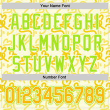 Загрузить изображение в средство просмотра галереи, Custom Cream Gold Neon Green-White Valentine's Day Love Heart Authentic Baseball Jersey