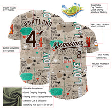 Загрузить изображение в средство просмотра галереи, Custom Gray Brown-White Valentine's Day Love Authentic Baseball Jersey