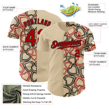 Загрузить изображение в средство просмотра галереи, Custom City Cream Red-Black Valentine's Day Love Heart Authentic Baseball Jersey