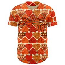 Charger l'image dans la galerie, Custom Orange Cream-Black Valentine's Day Love Heart Authentic Baseball Jersey
