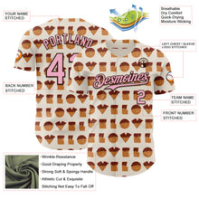 Загрузить изображение в средство просмотра галереи, Custom Cream Light Pink-Brown Valentine's Day Love Heart Authentic Baseball Jersey