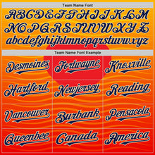 Загрузить изображение в средство просмотра галереи, Custom Yellow Navy Orange-Cream Valentine's Day Gradient Coconut Trees Authentic Baseball Jersey