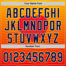 Загрузить изображение в средство просмотра галереи, Custom Yellow Navy Orange-Cream Valentine's Day Gradient Coconut Trees Authentic Baseball Jersey