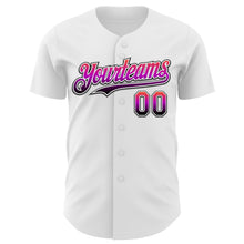 Загрузить изображение в средство просмотра галереи, Custom White Gradient-Black Valentine's Day Love Heart Authentic Baseball Jersey