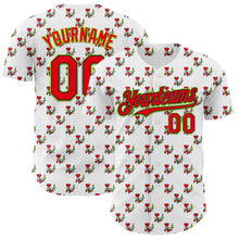 Загрузить изображение в средство просмотра галереи, Custom White Fire Red Black-Neon Green Valentine's Day Love Heart Authentic Baseball Jersey