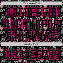 Загрузить изображение в средство просмотра галереи, Custom Black Hot Pink Valentine's Day Love Heart Authentic Baseball Jersey