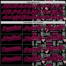 Загрузить изображение в средство просмотра галереи, Custom Black Hot Pink Valentine's Day Love Heart Authentic Baseball Jersey