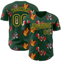Загрузить изображение в средство просмотра галереи, Custom Green Yellow Valentine's Day Love Heart Authentic Baseball Jersey