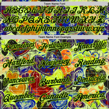 Загрузить изображение в средство просмотра галереи, Custom Black Neon Green Valentine's Day Love Heart Authentic Baseball Jersey