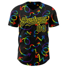 Загрузить изображение в средство просмотра галереи, Custom Black Light Yellow Valentine's Day Arrow Pride Month Love Is Love Authentic Baseball Jersey