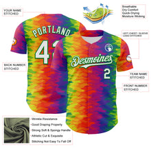 Загрузить изображение в средство просмотра галереи, Custom Rainbow White-Grass Green Valentine's Day Gradient Pride Month Love Is Love Authentic Baseball Jersey