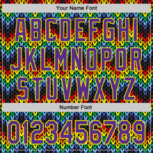 Загрузить изображение в средство просмотра галереи, Custom Black Purple-Light Yellow Valentine's Day Love Heart Pride Month Love Is Love Authentic Baseball Jersey