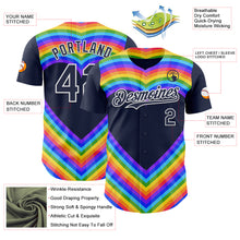 Загрузить изображение в средство просмотра галереи, Custom Navy White Valentine's Day Love Heart Pride Month Love Is Love Authentic Baseball Jersey