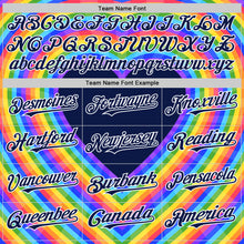 Загрузить изображение в средство просмотра галереи, Custom Navy White Valentine's Day Love Heart Pride Month Love Is Love Authentic Baseball Jersey