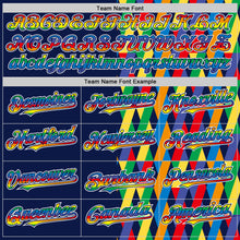 Загрузить изображение в средство просмотра галереи, Custom Navy Rainbow-White Valentine's Day Pride Month Love Is Love Authentic Baseball Jersey